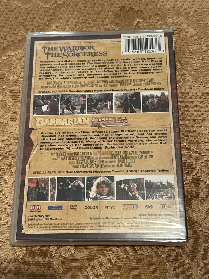 The Warrior and the Sorcereress/Barbarian Queen RARE OOP DVD NEW SEALED - Image 2 of 2