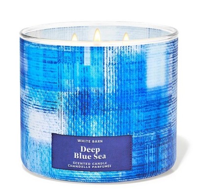 Bath and  Body Works DEEP BLUE SEA 3-Wick Candle New RETIRED