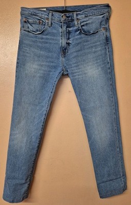 Levis 502 Jeans Blau Denim Light Wash Taper Baumwolle Stretch Big E W32 L27,5