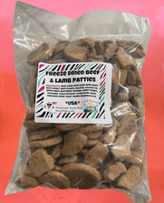 Freeze-Dried Beef  Lamb PATTIES Dog Treats NATURAL 1 1/2 Pounds Human Grade USA