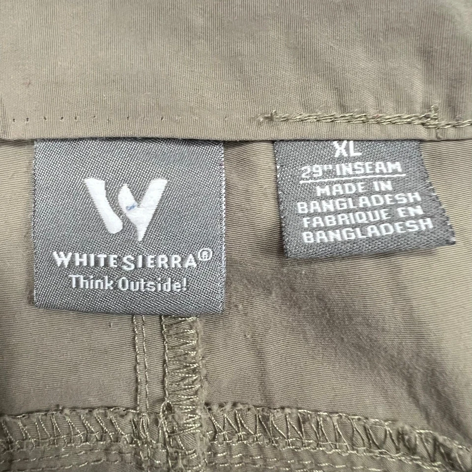 Pantalones cortos de senderismo convertibles Sierra blancos con cremallera beige para hombre XL 27 entrepierna nailon Foto 4 de 4