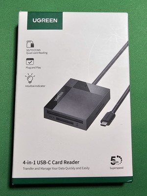 Ugreen 4-in-1 Card Reader - USB3.0 USB-C SD Micro SD TF CF MS Compact 