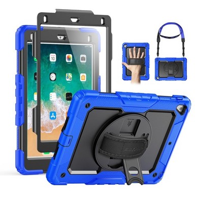 SEYMAC iPad Air 2 Hülle Stoßfest Schutzhülle 360° Ständer - Blau UVP 24£