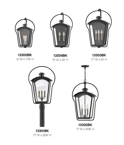 Hinkley Yale 25 3/4" High Rustic Black 3-Light Outdoor Hanging Light - Picture 7 of 7