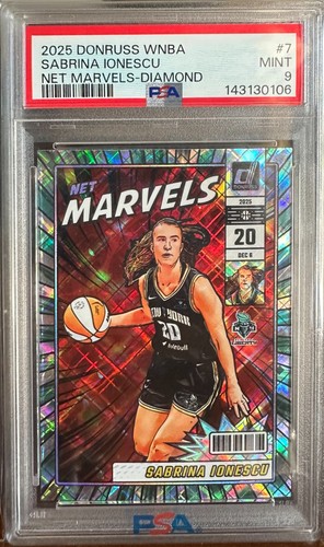 2025 Panini Donruss SABRINA IONESCU Net Marvels PSA 9 #7 Diamond POP 2 WNBA