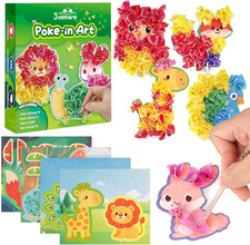 Poke in Art Kits, Kids Art Set Animal DIY Crafts Toys for Girl Birthday Gifts Pa