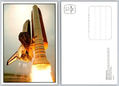 Vintage NASA Space Shuttle Challenger Launch Postcard H.S. Crocker Krome Card