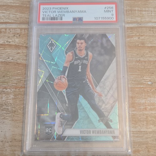 Panini Phoenix 2023-24 Victor Wembanyama #256 Teal Lazer RC PSA 9 Spurs