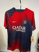 PSG Jersey Medium Men s Blue And Red Home Paris Saint Germain Short Sleeve Nike