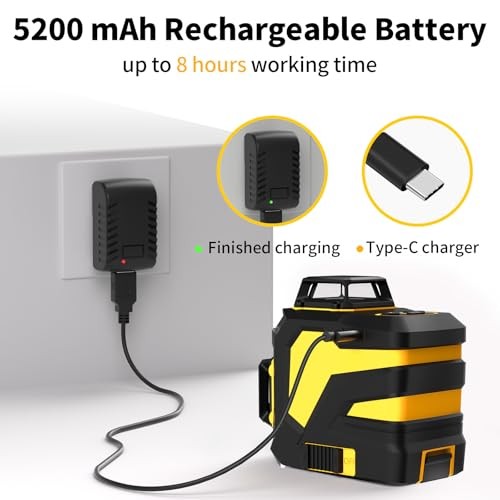  Laser Level Cross Line Laser for Construction and Picture Hanging, 12 3x360°