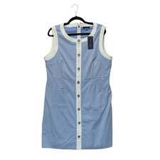 Tommy Hilfiger Houndstooth Sleeveless Mini Dress NWT Women's Sz 16 Blue White