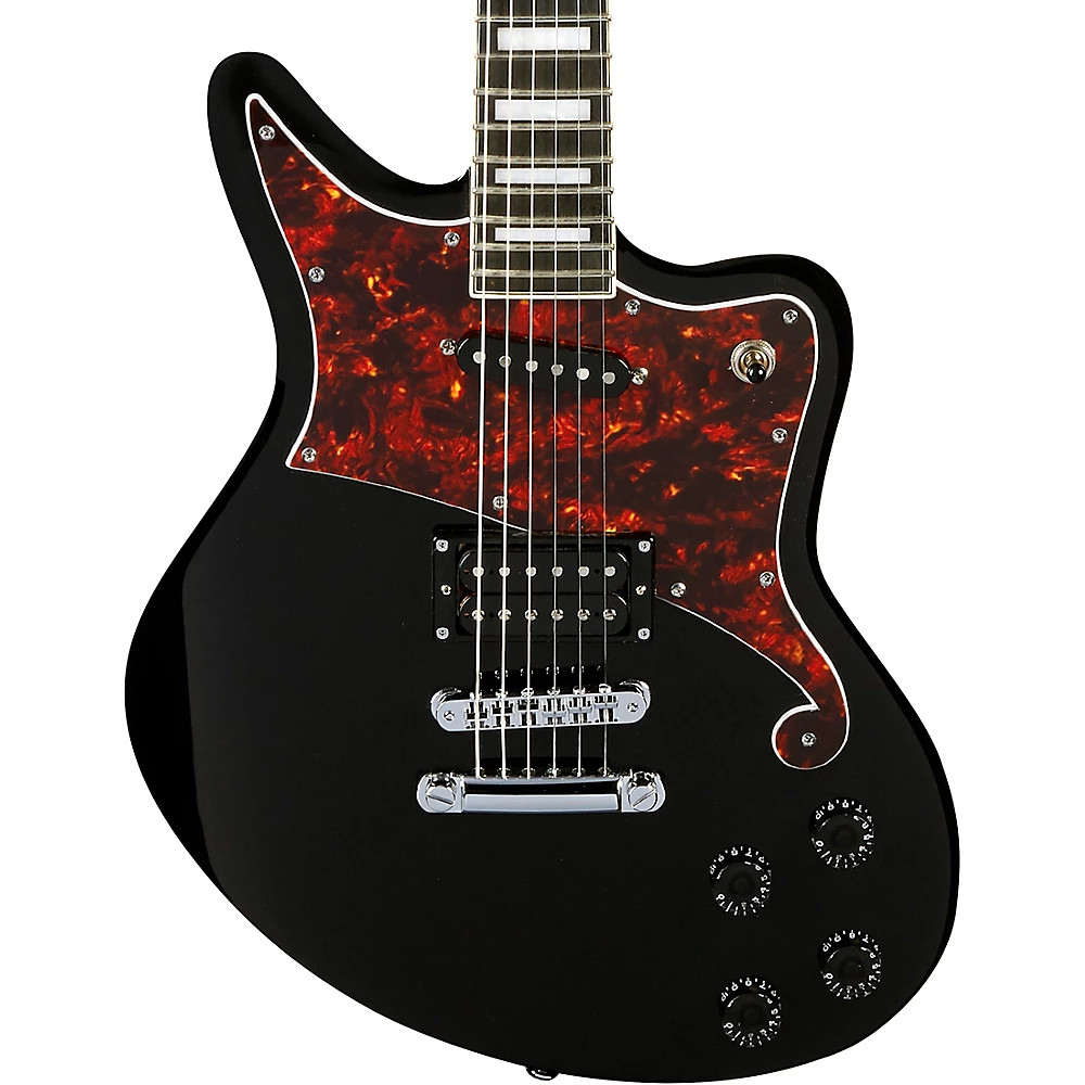 Электрогитара Bedford серии DAngelico Premier с хвостовой частью Stopbar черного цвета