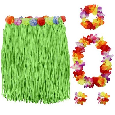 Gras HulaRock und Hibiskus Leis Set Hawaii Kostüme für tropische Hawaii Party...