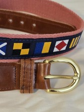 Wide Tan Leather Ring Belt Size M Vintage Boho Made in TaiwanPreston Nautical...