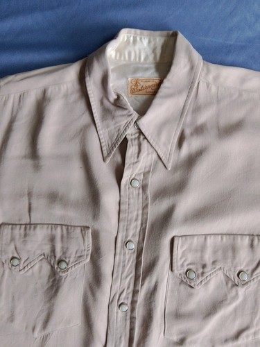 40s Westernaire Gabardine Sawtooth Shirt Size 15 4 Vintage Made In USA