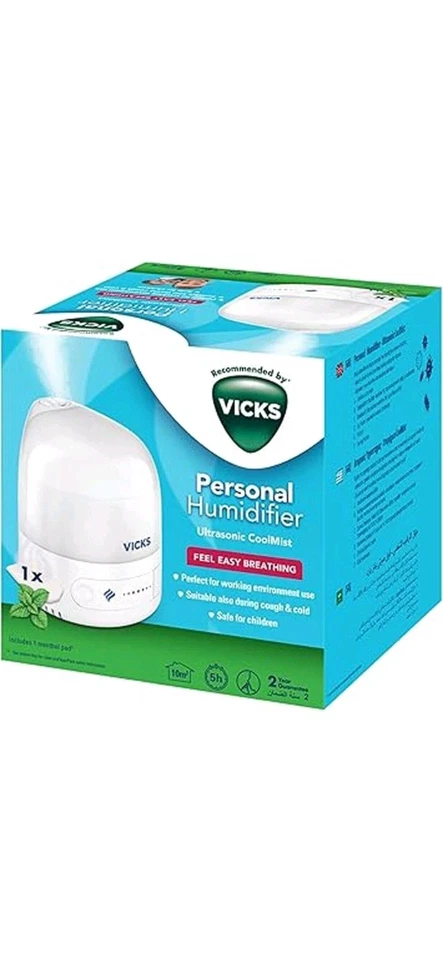 Vicks Personal Cool Mist Ultrasonic Humidifier Easy to Use Quiet VUL510E1 - Image 4 of 4
