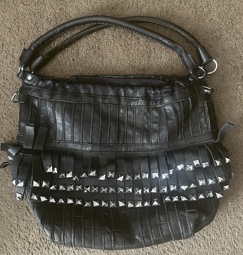 Amerileather Black Studded Tutu Leather Handbag - Photo 2/6