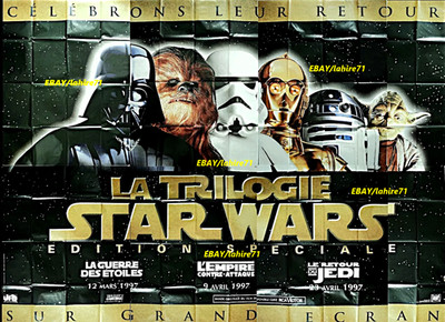 STAR WARS TRILOGIE  movie poster french BILLBOARD 8 panels 1990