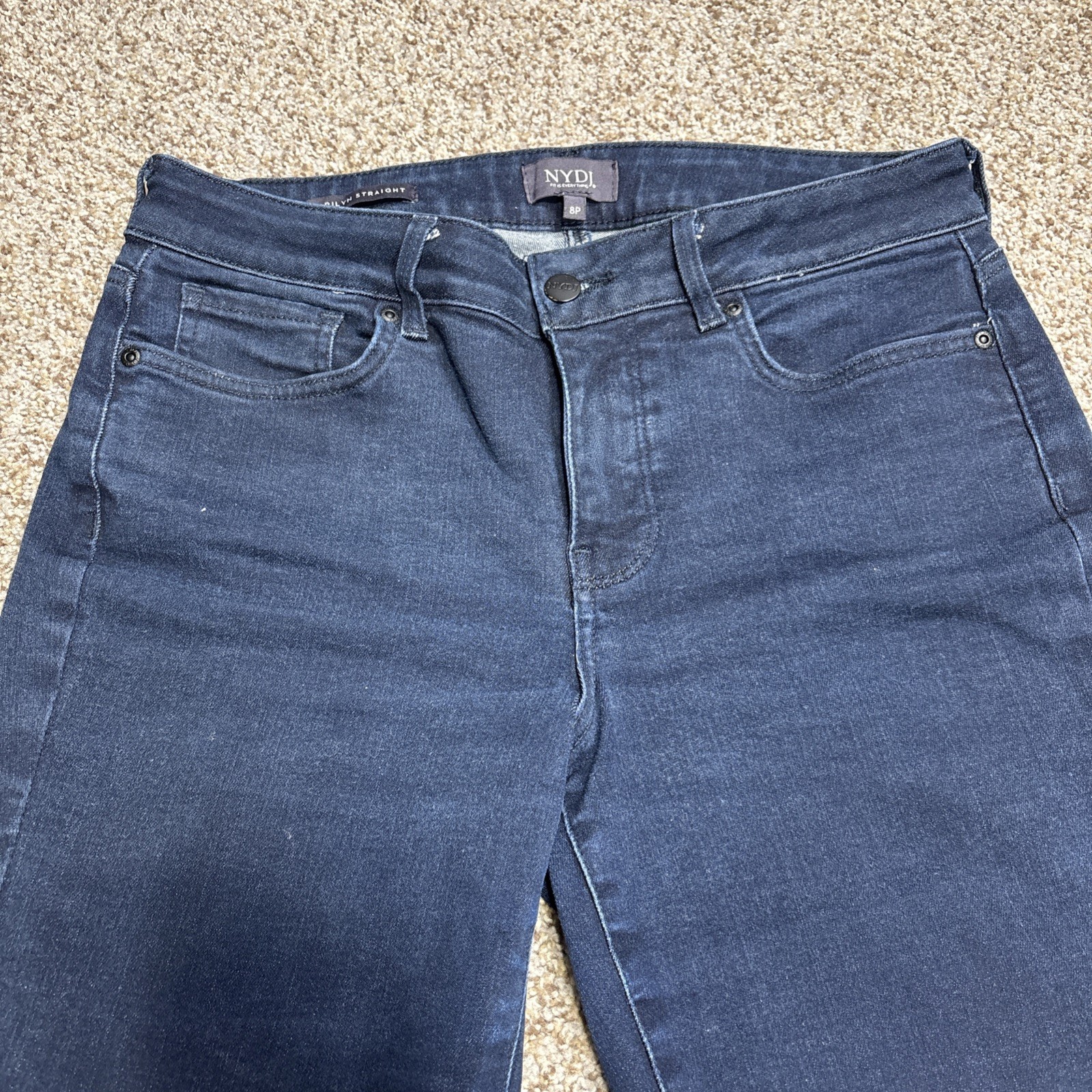 NYDJ Marilyn Straight Dark Wash Jeans Size 8 P Fits 31 X 29 Lift Tuck - View 2