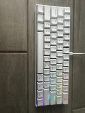 White Mechanical Key Board USB Type C Blue Keys Check Description For More Info