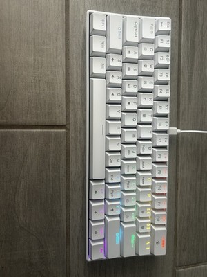 White Mechanical Key Board USB Type C Blue Keys Check Description For More Info