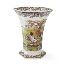 Spode Woodland Woodland Hexagonal Vase, Hunting Dogs-----5836-----