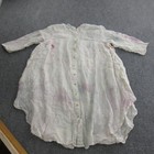 April Cornell Tunic Shirt Dress Womens Large White Linen Button Front