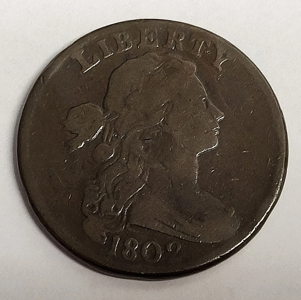 1802 Draped Bust Large 1c Cent VG-F (No Stems, S-231, R-1) - Image 3 of 4