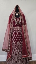 bridal Lehenga Choli with full jewelry red color size M