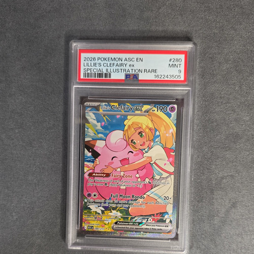 PSA 9 LILLIE'S CLEFAIRY EX 280/217 ASCENDED HEROES SIR HOLO ENGLISH 2026