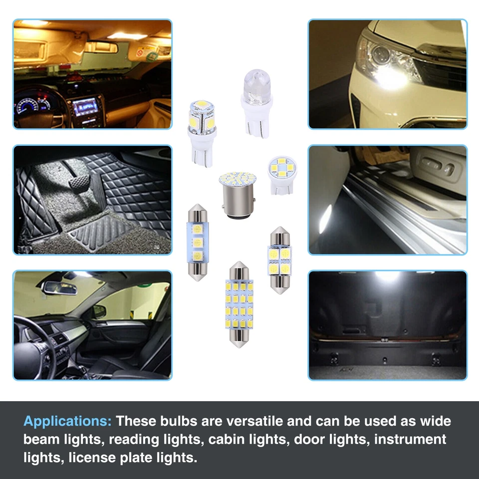 42pc For Honda Toyota LED Interior Lights Bulb Kit Dome License Plate Lamp 6000K Foto 3 de 4