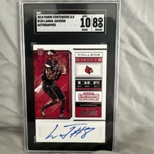 2018 Lamar Jackson Panini Contenders Draft Picks Auto Variation 1 on card auto