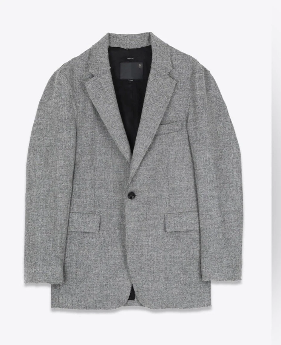 $1695 Brand New R13 Oversized Ragged Blazer Grey Small - product detail image 2