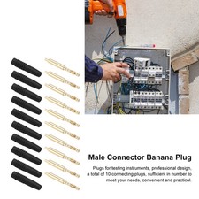 10pcs Banana Plugs Gold Plated 2mm Male Connector Insulated Metal Plugs