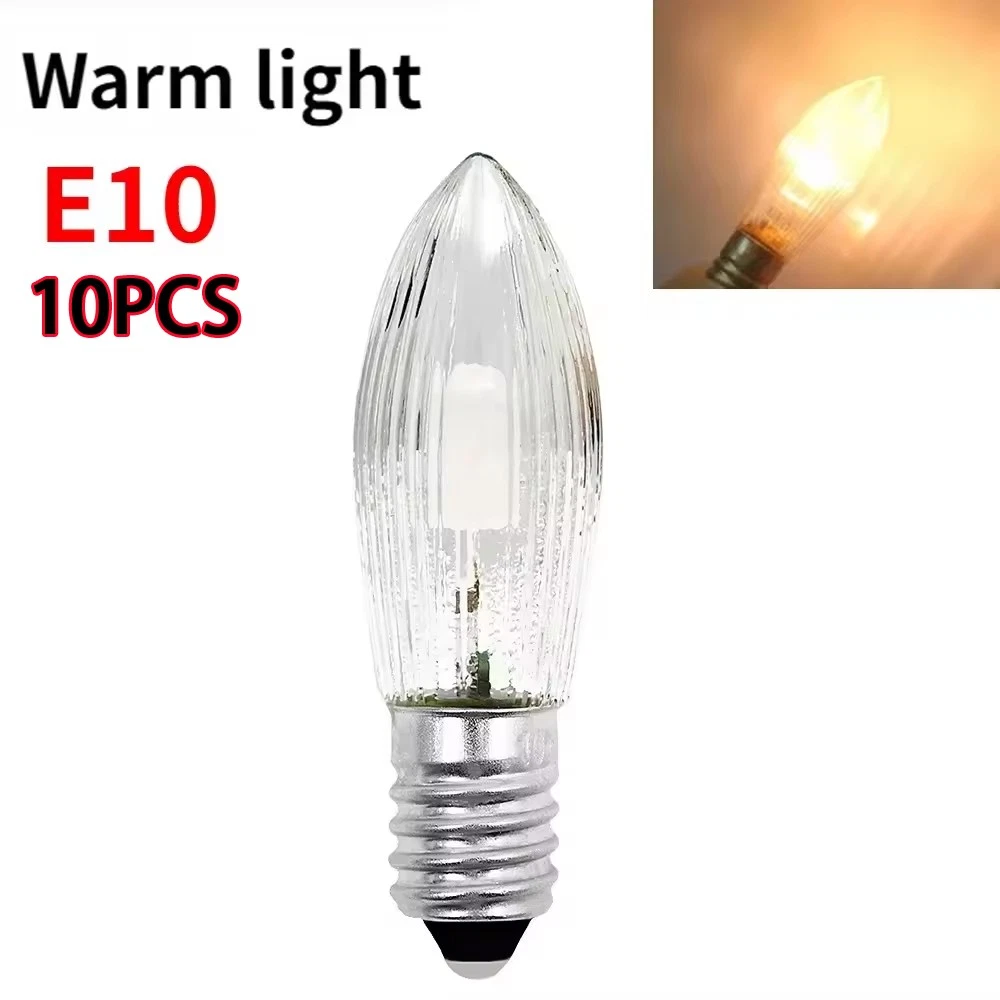 Lot De 10 Ampoules E10 Incandescentes 34V 3W - Pour Guirlandes Chandelles Bridge - Claires Et Argentées