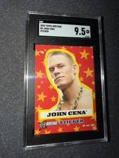 JOHN CENA 2005 TOPPS WWE HERITAGE STICKERS CARD #8 SGC 9.5