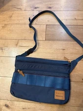 BRIEFING Navy Shoulder Bag Adjustable Strap Front Pocket