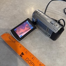 Sony DCR-SX40 4GB SD Handycam Camcorder Silver Power Cord Dead Battery READ