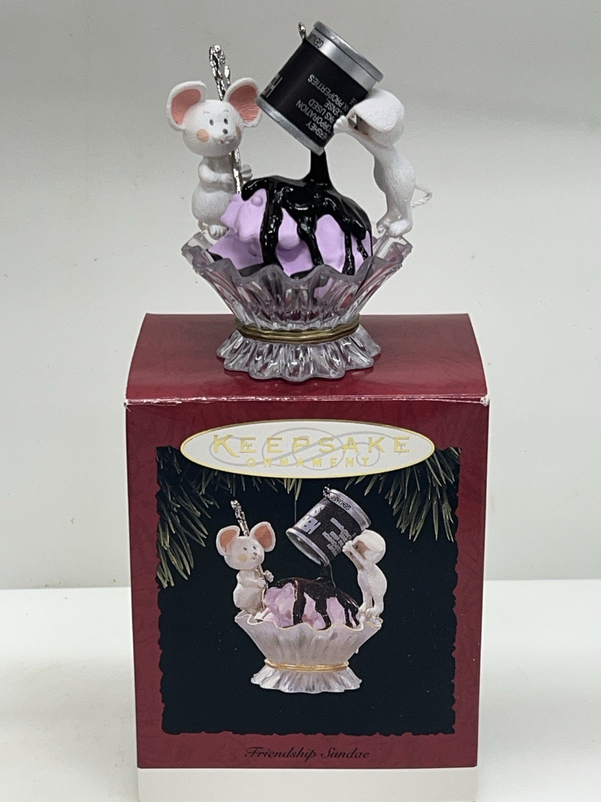 Hallmark Keepsake FRIENDSHIP SUNDAE HERSHEY'S SYRUP Ornament 1993 NEW!