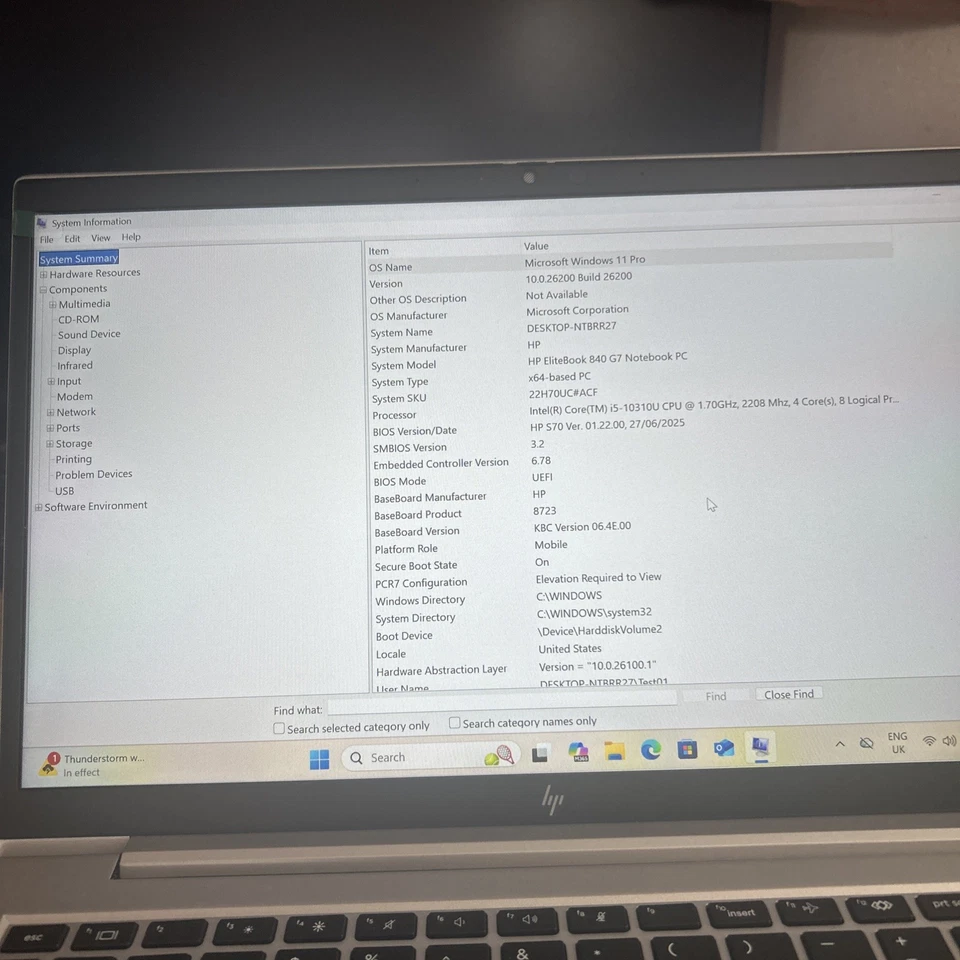 HP EliteBook 840 G7 · i5-10310U · 16GB · 256GB, photo 3 of 4