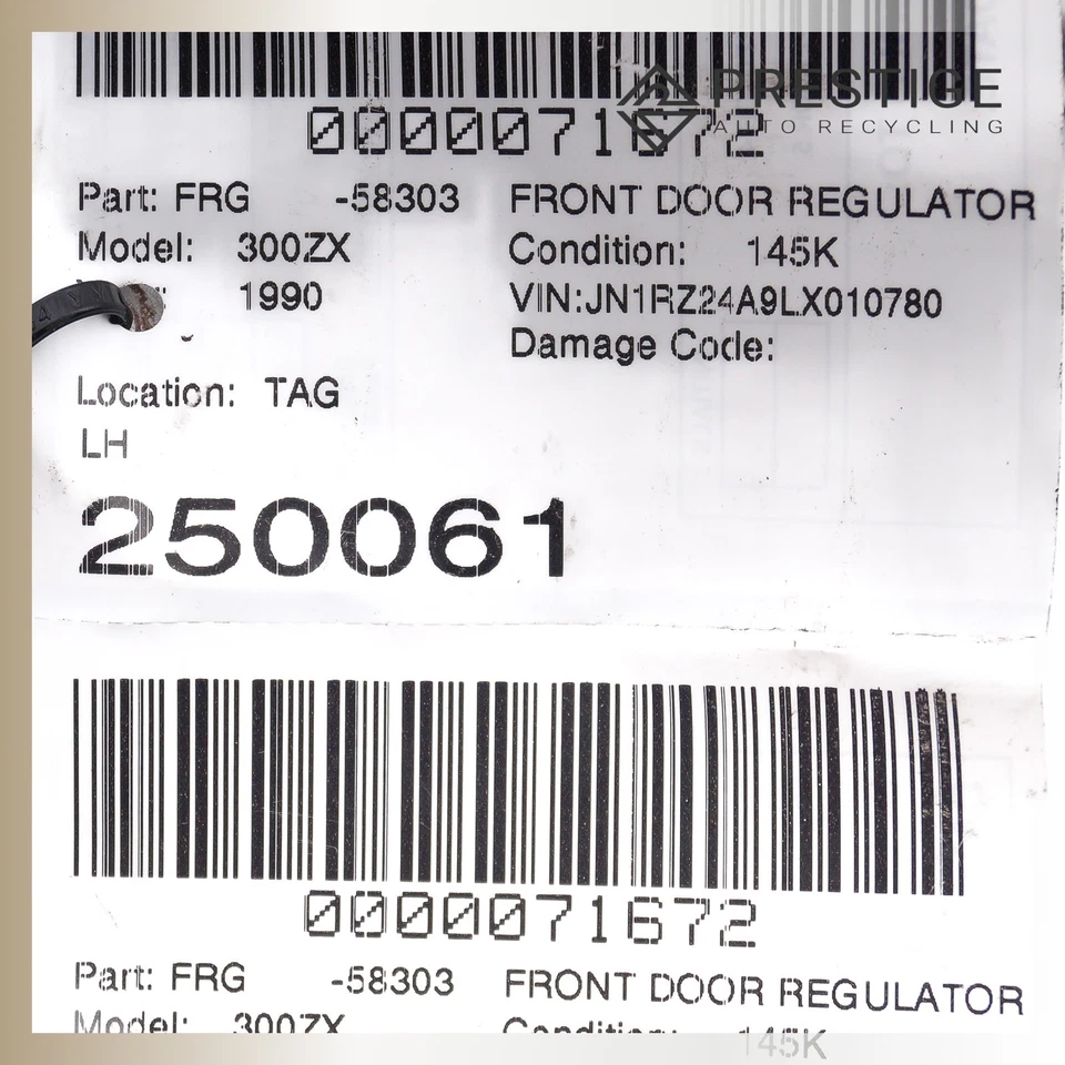 1990-1996 Nissan 300ZX Regulador de Janela de Porta/W Motor Frente Esquerda 80731-30P00 - Imagem 4 de 4