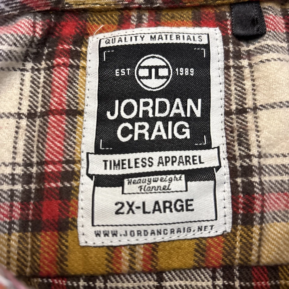 Camisa de franela Jordan Craig manga larga peso pesado para hombre talla 2XL a cuadros Foto 2 de 4