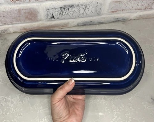 Fiesta Ware HLC Homer Laughlin USA 12" Platter Bread Tray Cobalt Twilight Blue