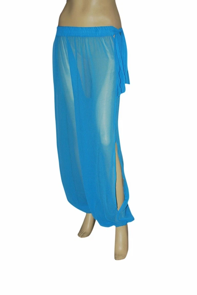 Genie костюм чистый шифоновое гарем йога брюки с боковой разрез танец живота износ - Изображение 3 из 4