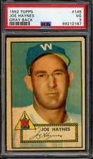 1952 Topps Baseball #145 Joe Haynes Gray Back PSA 3