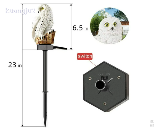 Garden Solar Lights Outdoor Decorative Resin Owl Solar LED Lights with Stake for - Picture 5 of 6