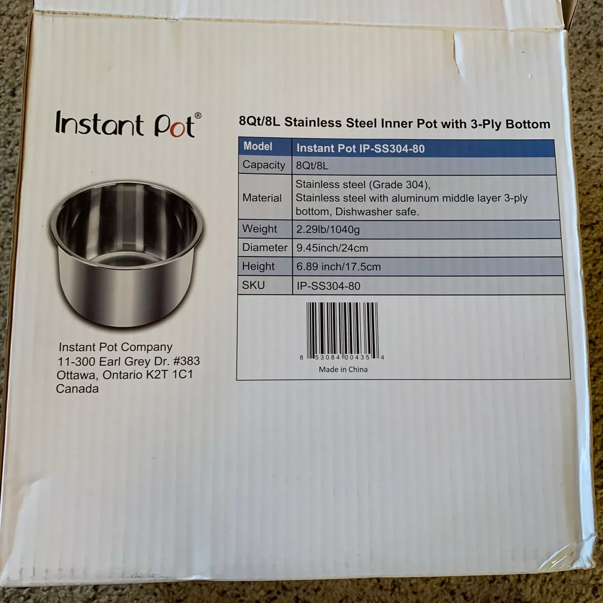  Instant Pot Stainless Steel Inner Cooking Pot with