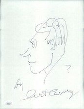 Art Carney Honeymooners Signed 8.5x11 Cardstock Sketch JSA Authenticated