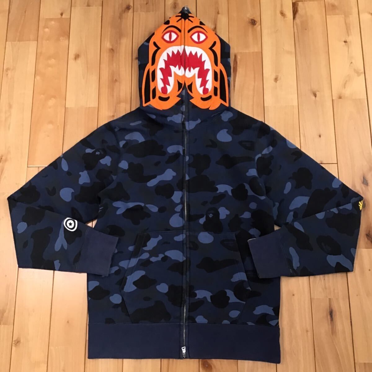 BAPE Tiger full zip hoodie Blue camo A Bathing Ape Size M