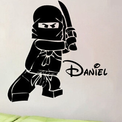LEGO NINJAGO ANY Name Disney Style Boys Girls with Stars WALL STICKER  transfer